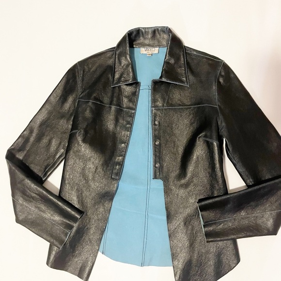 Vakko New York leather button down top size XS - Picture 1 of 4